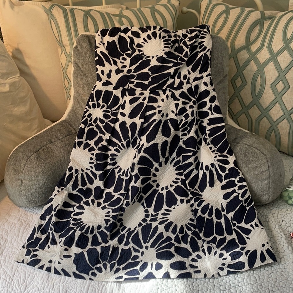 JCREW floral print a-line strapless dress